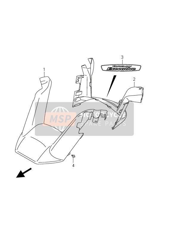 Suzuki AN650A BURGMAN EXECUTIVE 2011 Handle Cover (AN650A E19) for a 2011 Suzuki AN650A BURGMAN EXECUTIVE